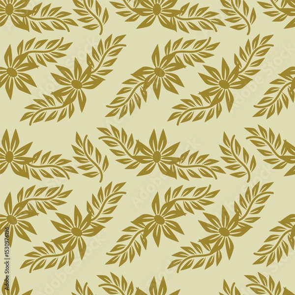 Obraz textile design with cute silhouette foliage pattern image
