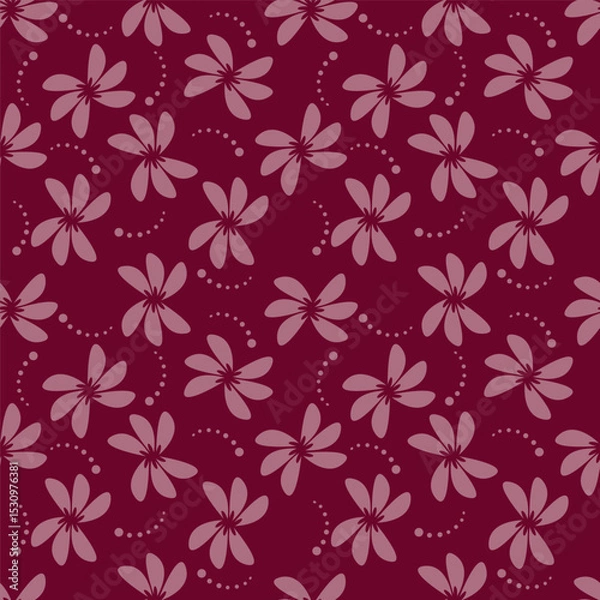 Obraz textile design with cute silhouette foliage pattern image
