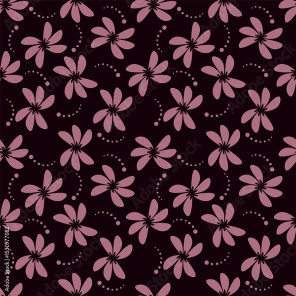 Obraz textile design with cute silhouette foliage pattern image
