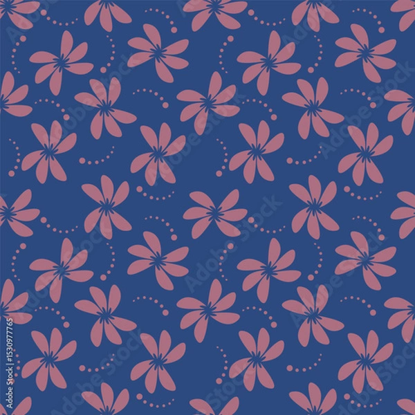 Obraz textile design with cute silhouette foliage pattern image
