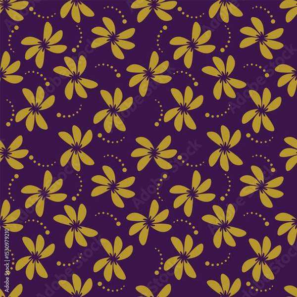 Obraz textile design with cute silhouette foliage pattern image

