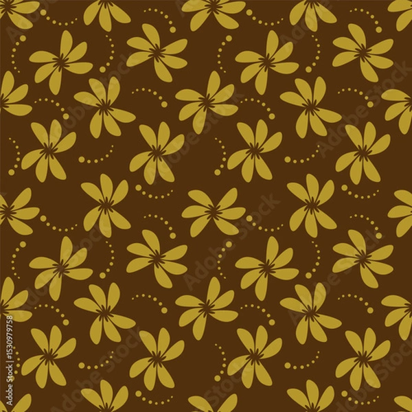 Obraz textile design with cute silhouette foliage pattern image
