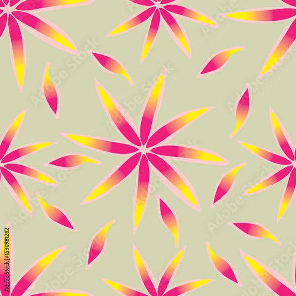 Obraz textile design with cute silhouette foliage pattern image
