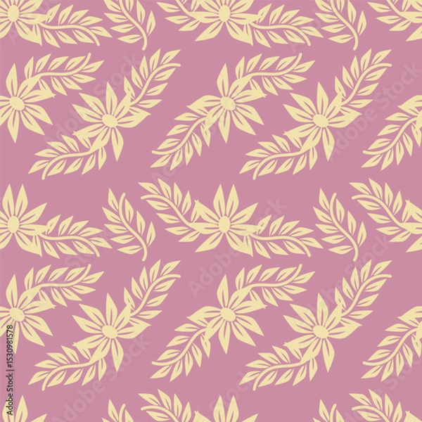 Obraz textile design with cute silhouette foliage pattern image
