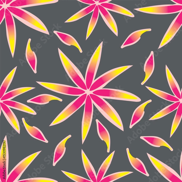 Obraz textile design with cute silhouette foliage pattern image
