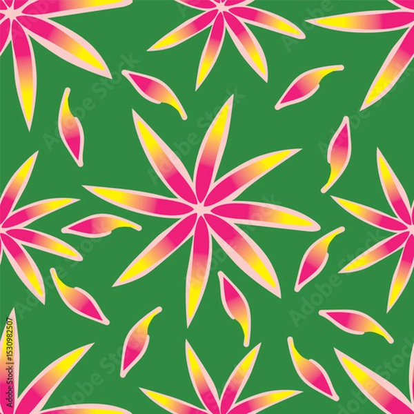 Obraz textile design with cute silhouette foliage pattern image
