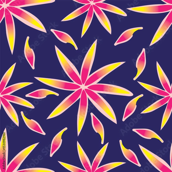 Obraz textile design with cute silhouette foliage pattern image
