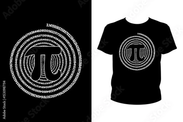 Fototapeta Spiral pi math Quotes svg, Pi Day Svg, t-shirt design for prints, Pi Day t-shirt design cut file