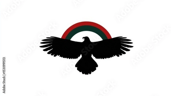 Obraz Silhouette of the mythical turul bird reflecting national identity through flag colors and cultural symbolism