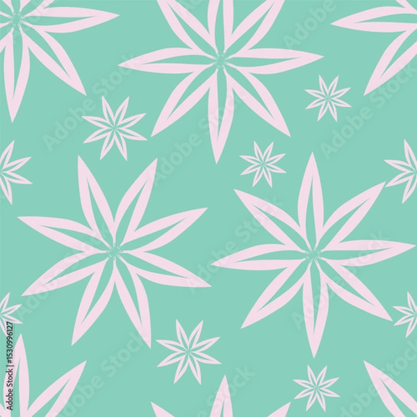 Obraz textile design with cute silhouette foliage pattern image
