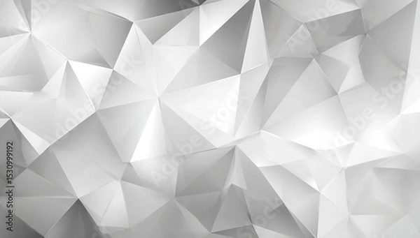 Obraz Abstract geometric background triangle pattern design, white and gray polygon crystal texture wallpaper art