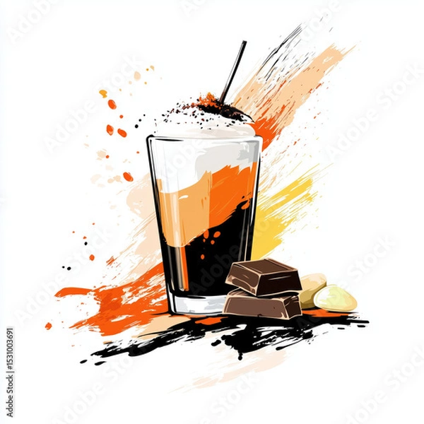 Obraz Delicious dessert drink with chocolate