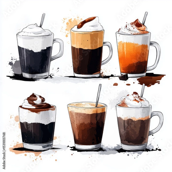 Obraz Various delightful desserts and beverages
