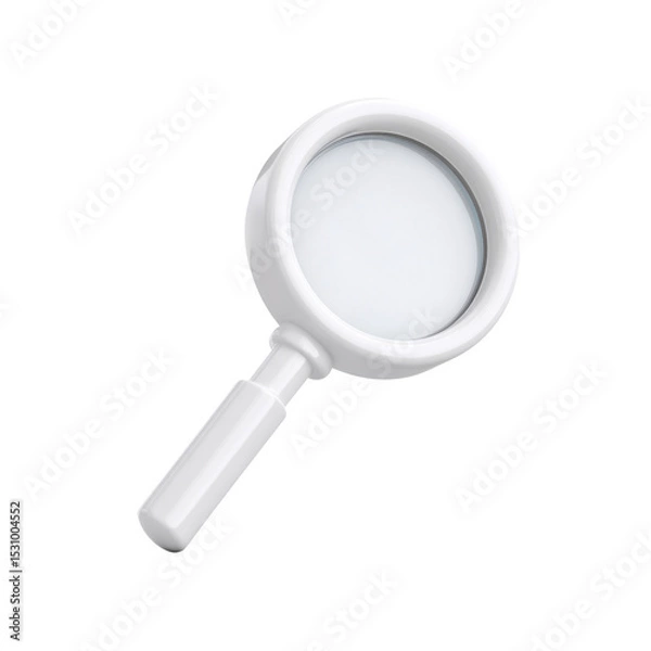 Obraz White Magnifying Glass on Transparent Background for Reading, Searching, or Investigation Purposes in Various Settings Transparent background or png