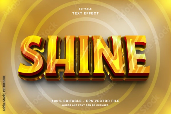 Fototapeta Shine Gold 3d Editable Text Effect Template