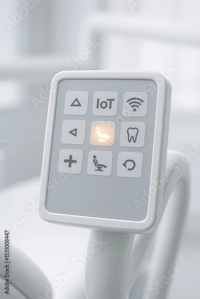 Obraz Innovative dental chair control panel featuring IoT technology for enhanced patient comfort