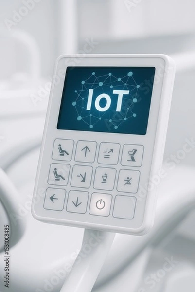 Obraz Innovative dental chair control panel featuring IoT technology for enhanced patient comfort