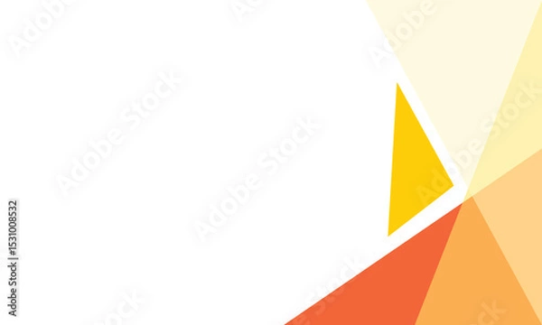 Obraz Abstract geometric background with orange, yellow, and beige triangular shapes on a white canvas. Minimalist and dynamic, ideal for modern design, presentations, and digital projects.