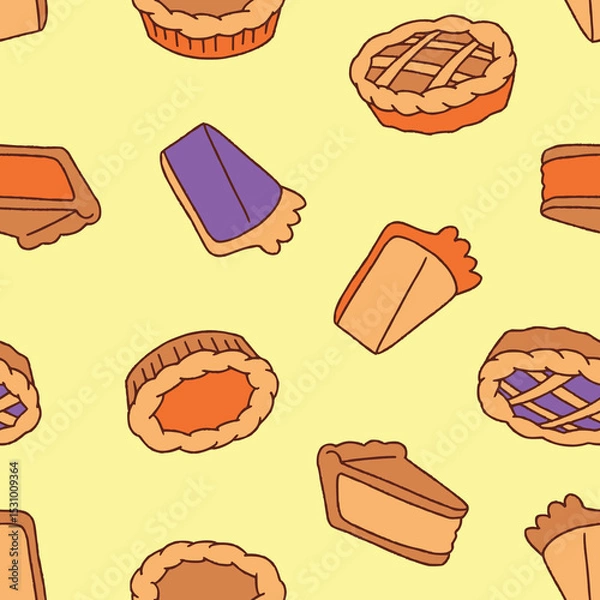 Obraz Pie Vector Seamless Pattern Background for Surface Print Fabric Fashion Wrapping
