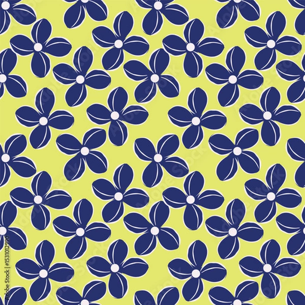 Obraz textile design with cute silhouette foliage pattern image

