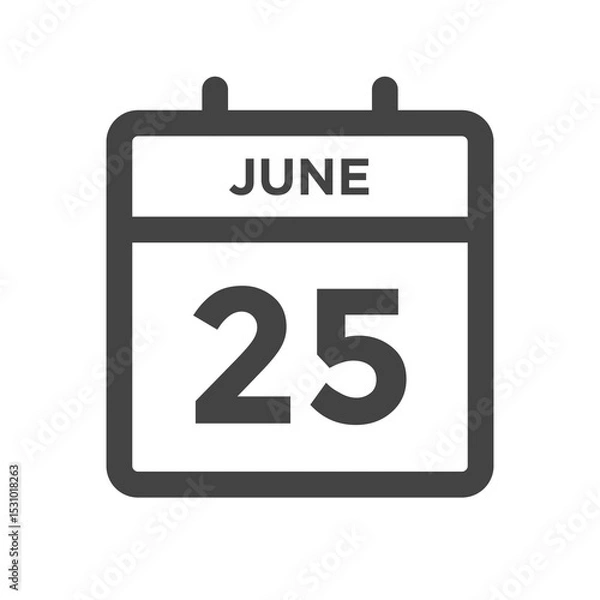 Fototapeta June 25 Calendar Day or Calender Date Deadline or Appointment