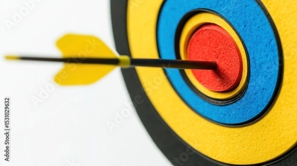 Fototapeta Colorful target with arrow in bullseye