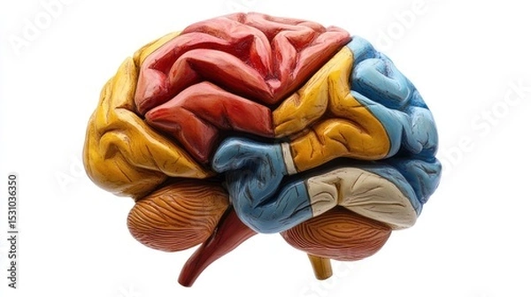 Fototapeta Colored anatomical model of a brain