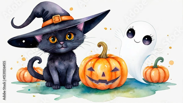 Fototapeta Mysterious Halloween Scene with Eerie Glow and Haunted Atmosphere