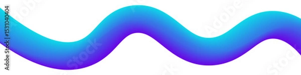 Obraz Abstract 3D wave with smooth gradient transition from cyan to violet, forming a dynamic and modern design element on white background