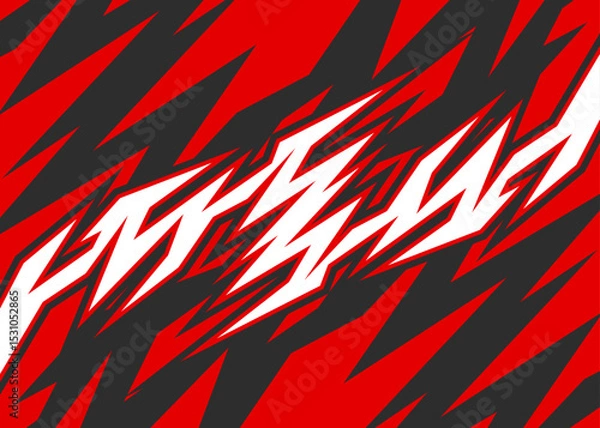 Fototapeta Abstract background with geometric racing decal pattern. Geometric spike pattern