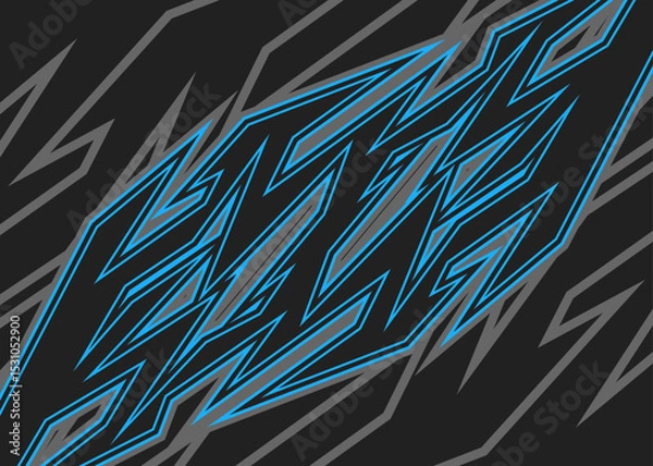 Fototapeta Abstract background with geometric racing decal pattern. Geometric spike pattern