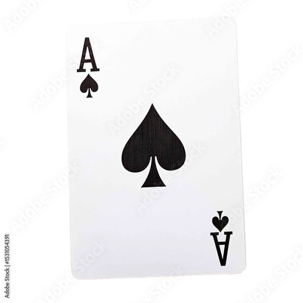 Obraz Playing Card: An Ace of Spades, the highest card in the suit. A symbol of luck, skill and strategic gameplay in card games.