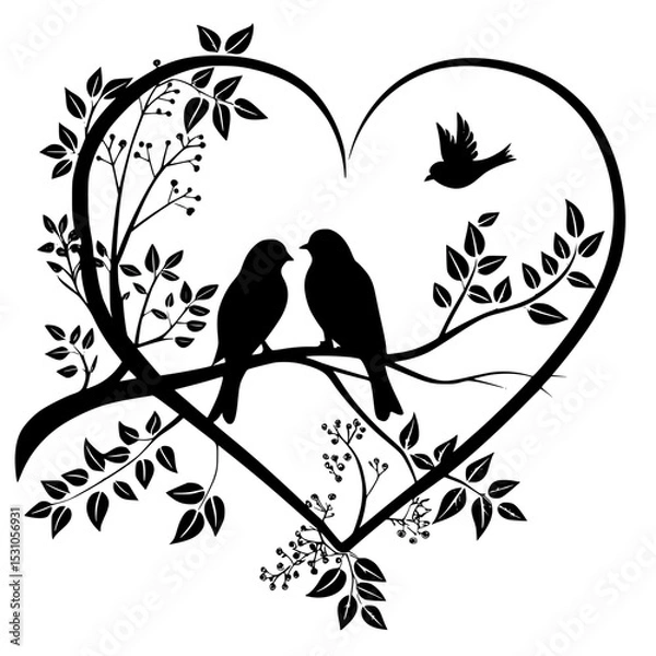 Obraz birds on a branch