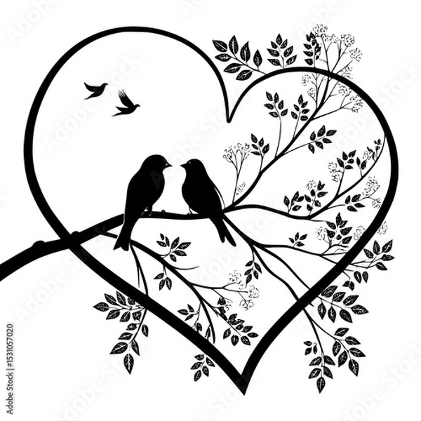 Obraz birds on a branch
