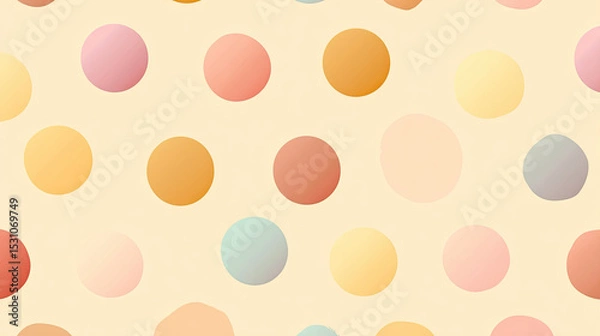 Fototapeta Soft pastel colored polka dots pattern light background