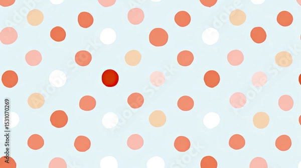 Fototapeta Colorful polka dot pattern with soft pastel tones light background