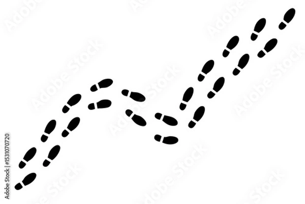 Fototapeta Zigzagging Footprint Trail
