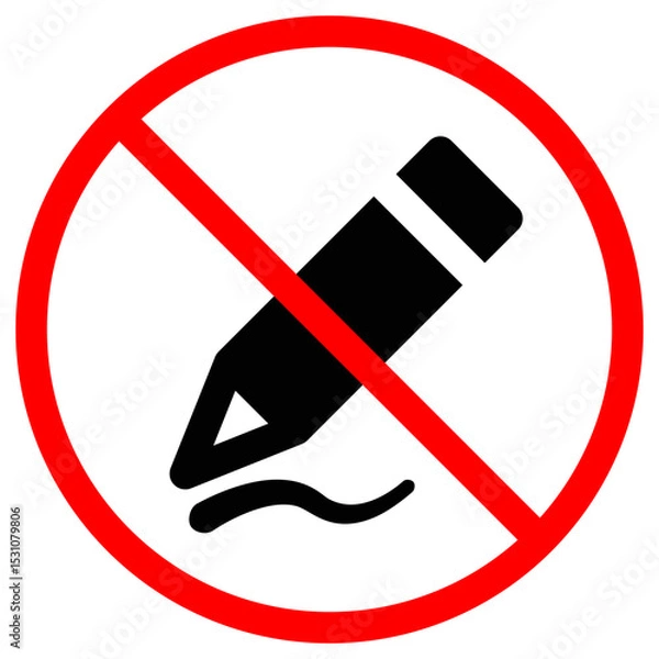 Fototapeta Do Not Write or Edit Sign Black Pencil Icon Inside Red Circle