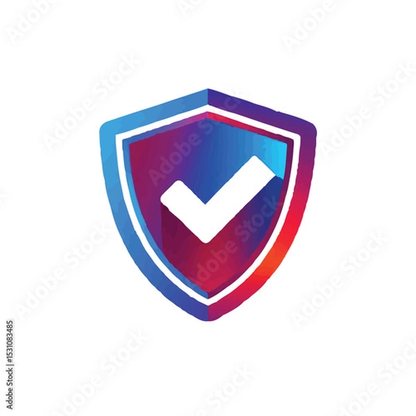 Fototapeta Gradient Shield Checkmark Logo Secure, Verified, and Protected Vector Illustration