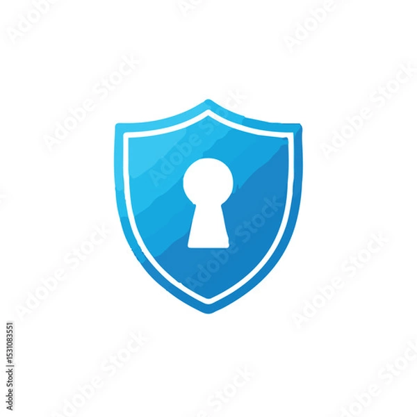 Fototapeta Secure Data Protection Shield Vector Keyhole Icon for Privacy and Security