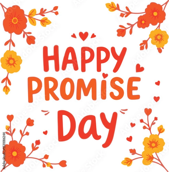 Fototapeta Promise day vector art. Romantic typography.
