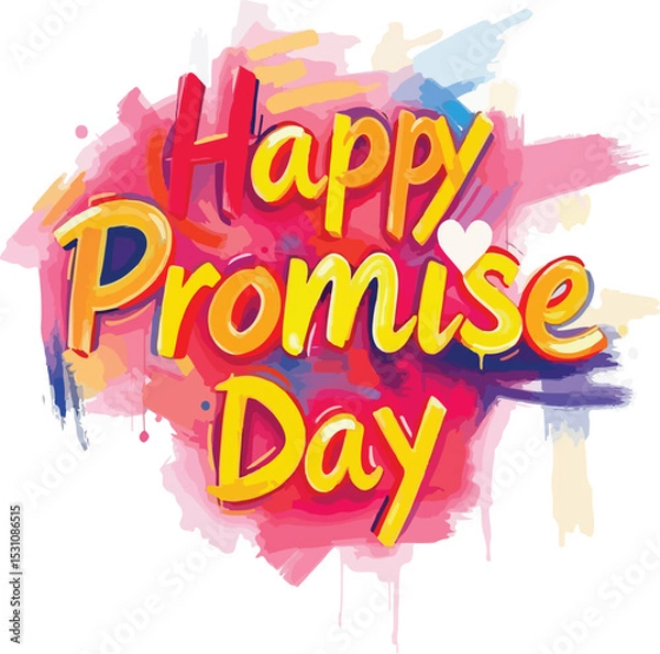 Fototapeta Promise day vector art. Romantic typography.
