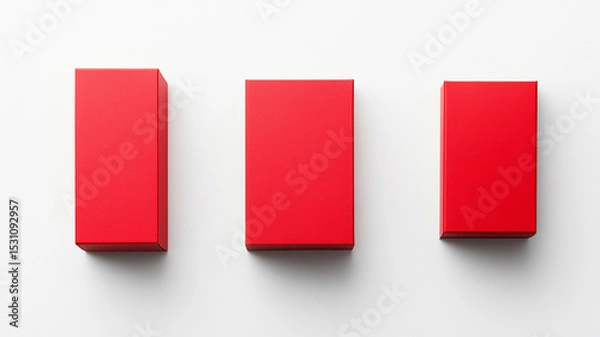 Fototapeta a red rectangle on white background for mockup