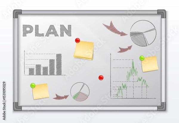 Obraz Vision Board Realistic Infography Composition