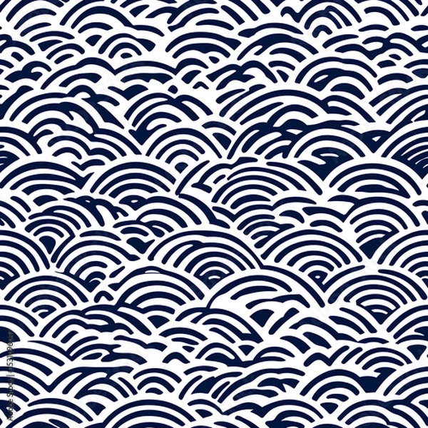 Fototapeta Wave rainbow with seamless pattern