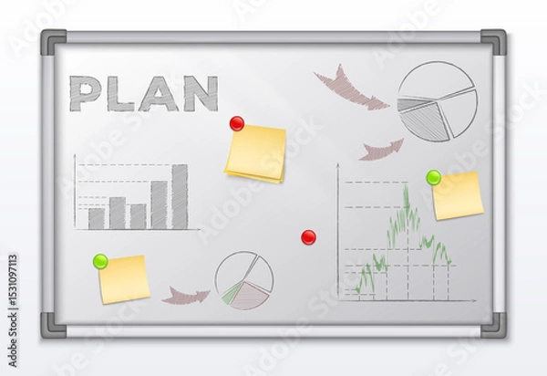 Obraz Vision Board Realistic Infography Composition