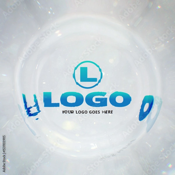 Obraz Water Ripple Splash Logo. Square Stories Opener for Social Media.