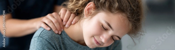 Obraz Chiropractor adjusts patient with scoliosis focusing on reducing inflammation and improving posture.