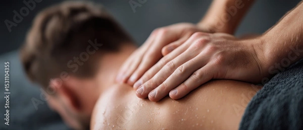 Obraz A chiropractor helps an office worker find relief from back pain through targeted treatment for inflammation.