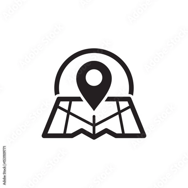 Fototapeta Pin Location on Map
